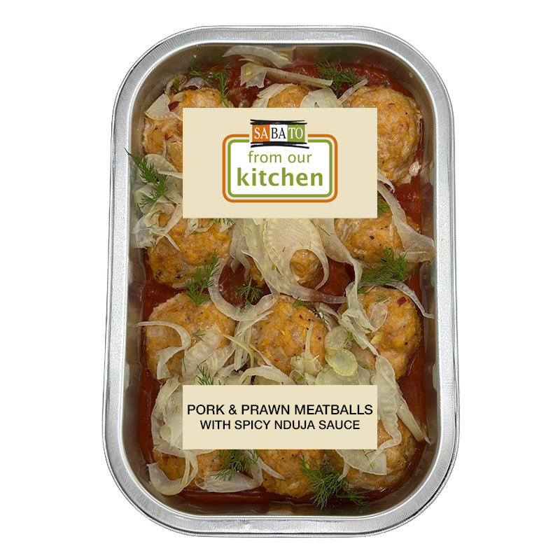 Sabato Pork & Prawn Meatballs with Spicy Nduja Sauce