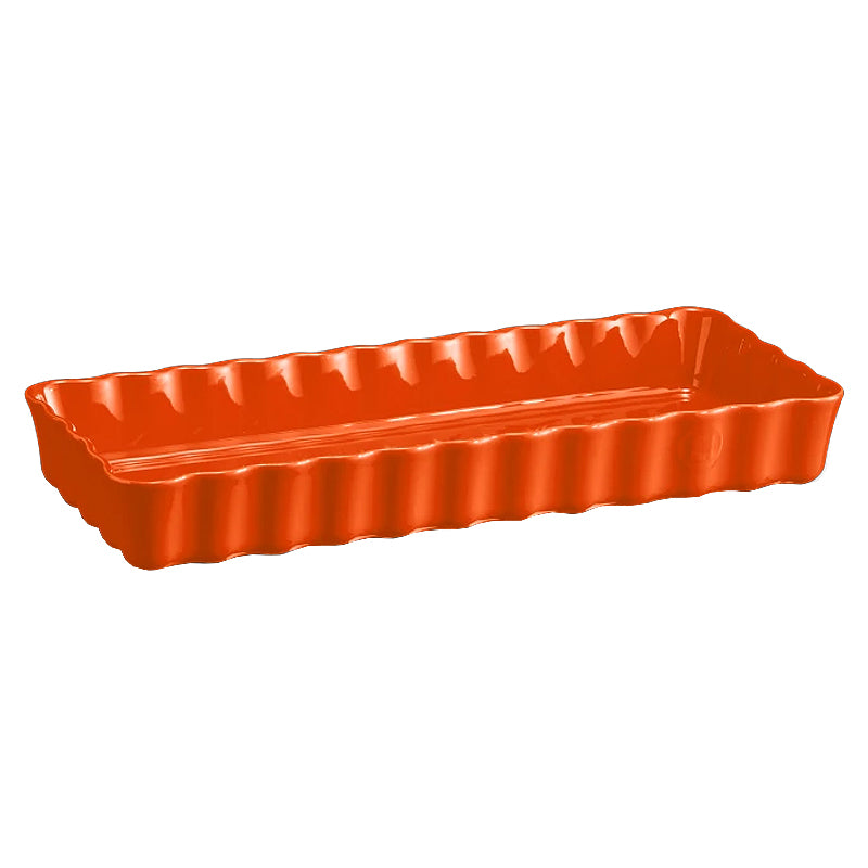 Emile Henry Slim Rectangular Tart Dish Tuscan Orange | Sabato Auckland