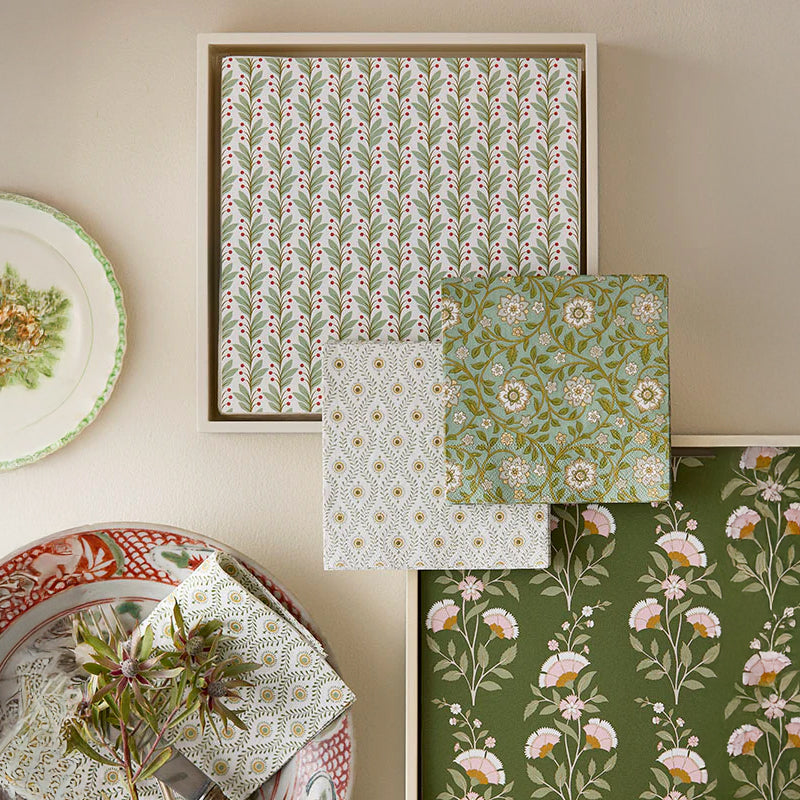 Bungalow Denmark Napkins ~ Green Shades | New Zealand Delivery | Sabato Auckland