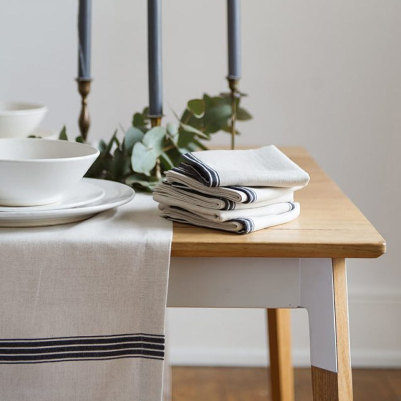 Mungo Provincial Stripe Tablecloth ~ Navy | New Zealand Shipping | Sabato Auckland