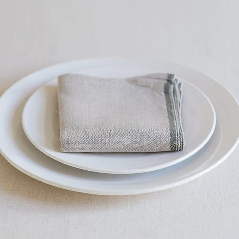 Mungo Selvedge Linen Napkin ~ Urban Olive | New Zealand Delivery | Sabato Auckland