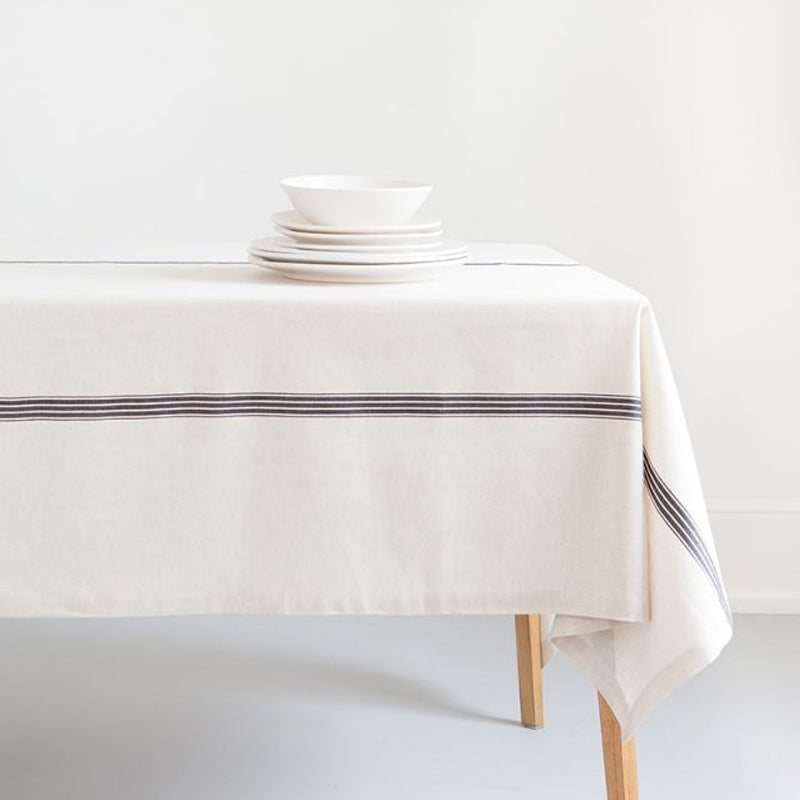 Mungo Provincial Stripe Tablecloth ~ Navy | New Zealand Shipping | Sabato Auckland