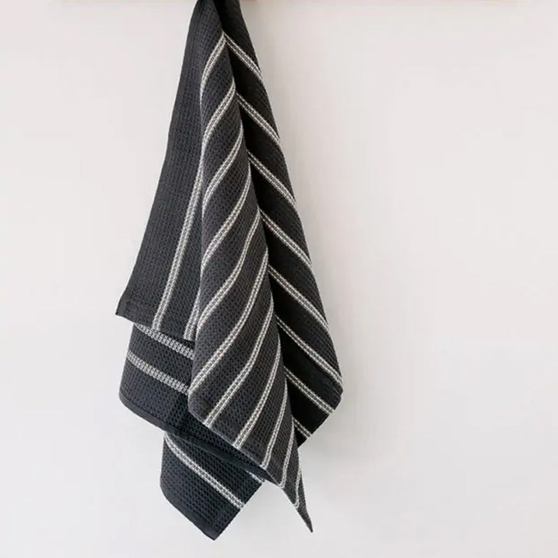 Mungo Waffle Weave Tea Towel ~ Coal | New Zealand Delivery | Sabato Auckland