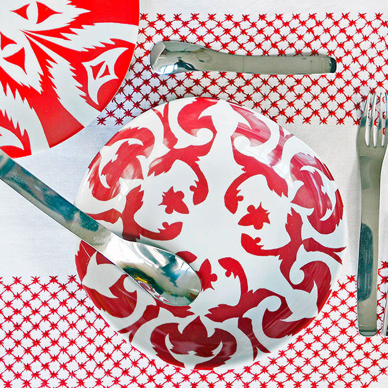 Tsé & Tsé Small Shallow Bowl 22cm ~ Zarafshan Red | New Zealand Delivery | Sabato Auckland