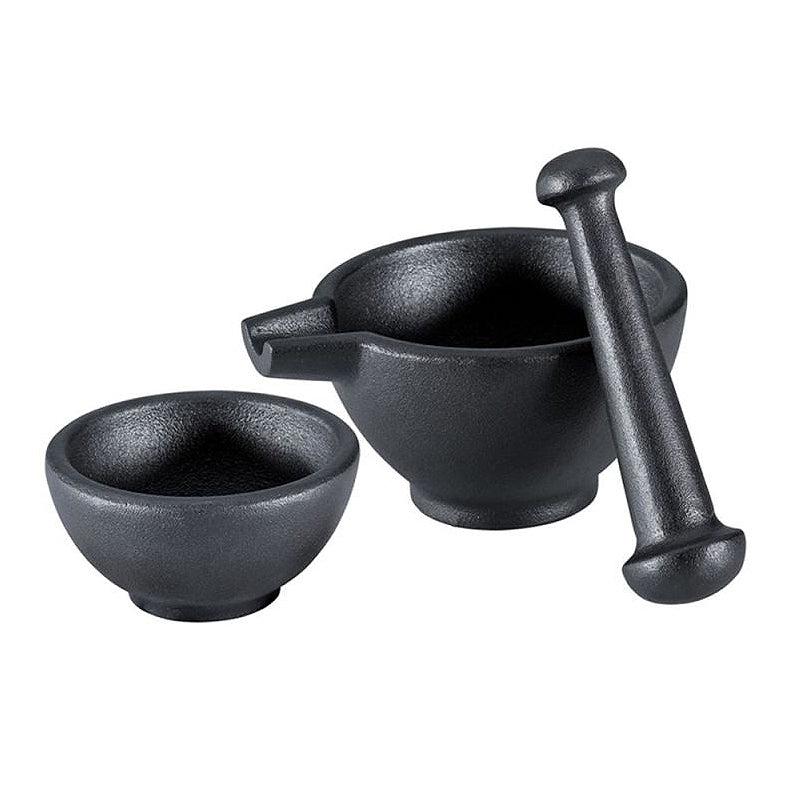 Zassenhaus Cast Iron Mortar & Pestle ~ 3 Piece Set | New Zealand Delivery | Sabato Auckland