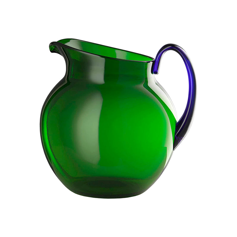 Marioluca Giusti Pallina Jug ~ Green with Blue Handle | Shop Online | New Zealand Delivery | Sabato Auckland