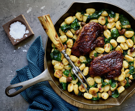 Glazed Duck Breasts with Gnocchi and Spinach