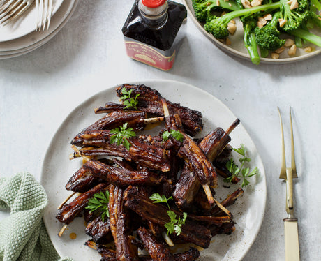 Sticky Balsamic Glazed Lamb Ribs