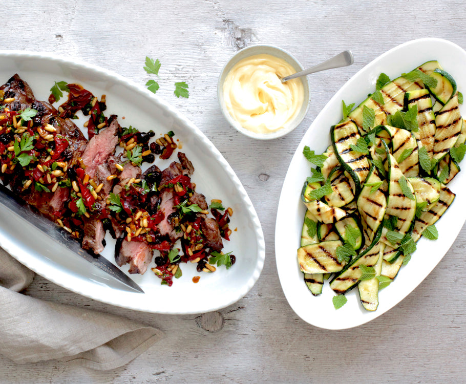 BBQ Butterflied Leg of Lamb with Agrodolce Salsa