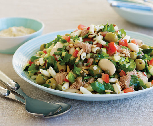 Butter Bean, Tuna & Raw Vegetable Pasta Salad