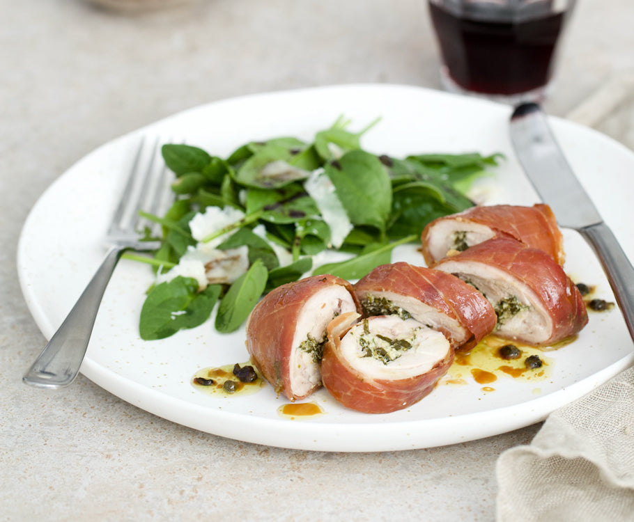 Chicken Caper & Almond Involtini