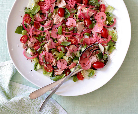 Chopped Salad with Tuna, Capers & Pickled Vegetables