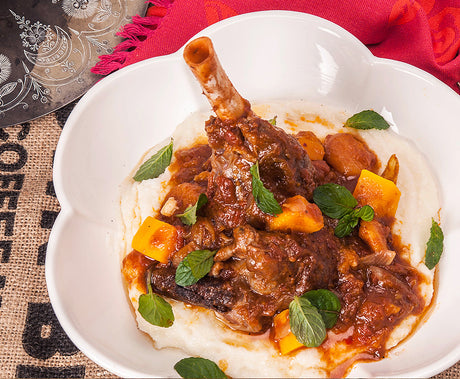 Moroccan Lamb Shanks with White Polenta