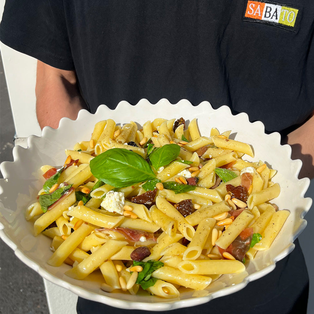 Penne Pasta with Olives, Feta and Basil