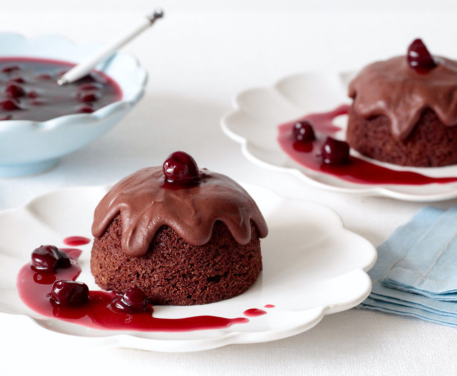 Valrhona Chocolate Cherry Mini Cakes