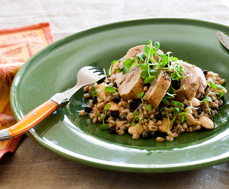 Warm Salad of Roast Chicken, Farro & Sherry Vinegar