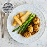 Roast Chicken Meatballs with Red Onion Gravy