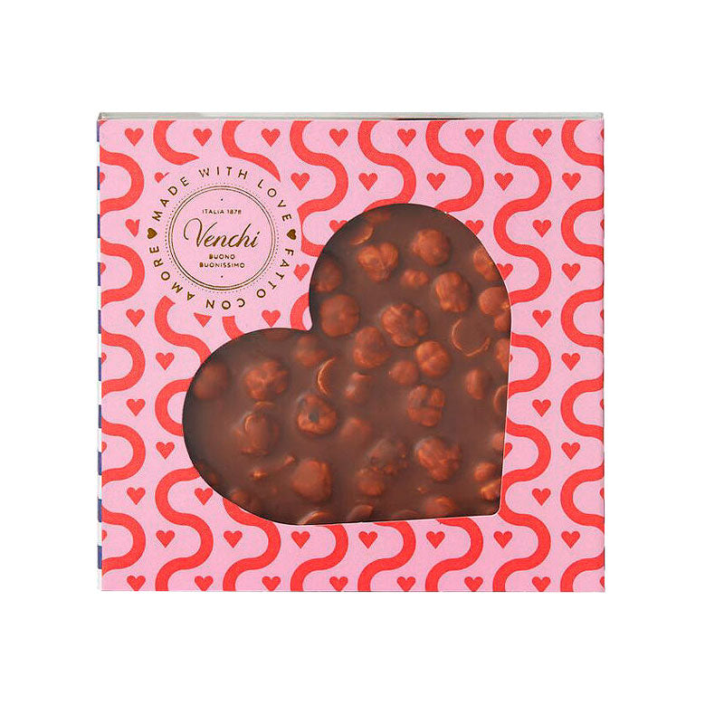Venchi Milk Chocolate Heart with Hazelnuts 200g | Valentines Day Gifts New Zealand | Sabato Auckland
