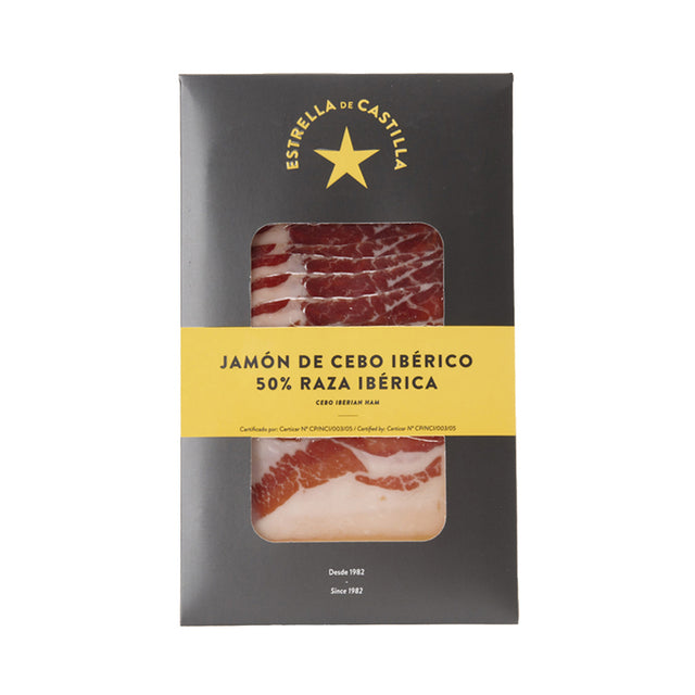 Estrella de Castilla 50% Iberian Jamón de Cebo ~ Sliced | 80g | Spanish Ham | Cured meat | Spanish Cured Meat in New Zealand