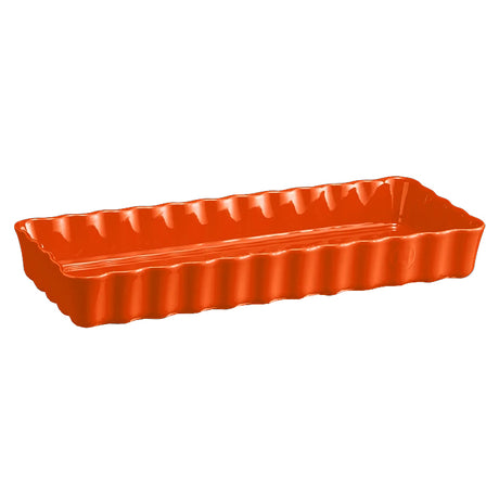 Emile Henry Slim Rectangular Tart Dish Tuscan Orange | Sabato Auckland