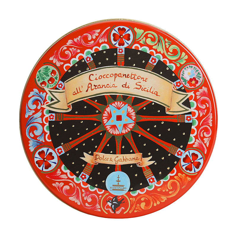 Fiasconaro Dolce&Gabbana Chocolate & Orange Panettone 1kg - Top of Tin | Artisan Sicilian Panettone | New Zealand Delivery | Sabato Auckland