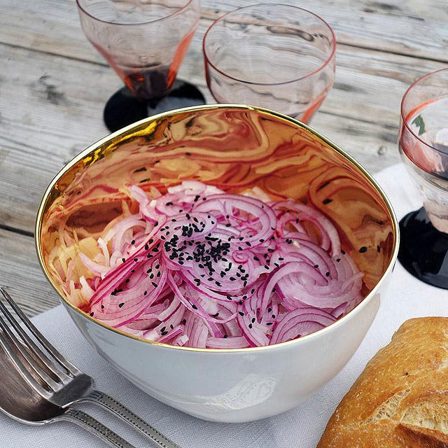 Tsé & Tsé Capacious Bowl ~ Gold | French Artisan Porcelain | New Zealand Delivery | Sabato Auckland