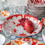 Tsé & Tsé Large Shallow Bowl ~ Iskandar Red | French Porcelain Salad Bowl | Sabato New Zealand