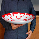 Tsé & Tsé Large Shallow Bowl ~ Iskandar Red | French Porcelain Salad Bowl | Sabato New Zealand