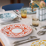 Tsé & Tsé Uzbek Plate ~ Large 27cm ~ Ishan Orange | French Porcelain Dinnerware | Sabato New Zealand