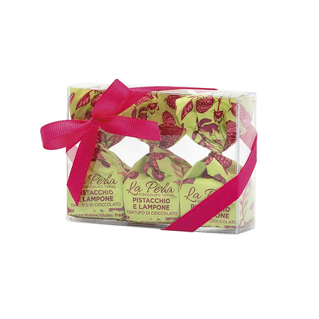 La Perla di Torino Pistachio & Raspberry Truffles 40g Gift Box | Italian Chocolate Truffles | New Zealand Delivery | Sabato Auckland