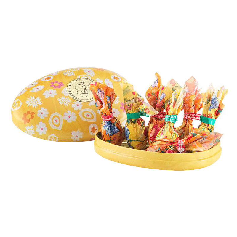 Venchi Easter Egg Metal Tin 77g Yellow | Easter Gifts | New Zealand Delivery | Sabato Auckland