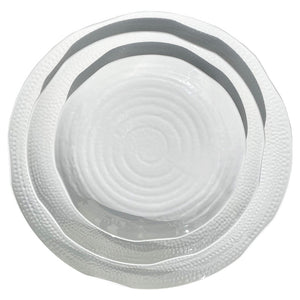 Load image into Gallery viewer, Textured Round Melamine Platter ~ White
