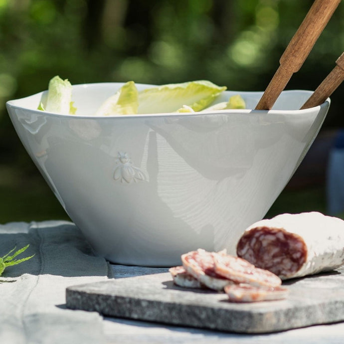 La Rochère Bee Salad Bowl ~ Ecru | Buy La Rochere online from Sabato Auckland | New Zealand delivery