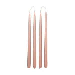 Broste Fine Taper Candles Set of 4 - Peach Pink