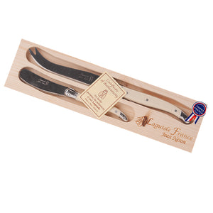 Load image into Gallery viewer, Laguiole Cheese Knife Set of 2 Ivory | Buy Laguiole French Cutlery Online | New Zealand Delivery | Sabato Auckland
