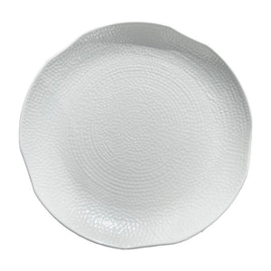 Large Textured Round Melamine Platter ~ White