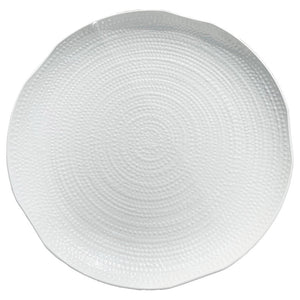 Extra Large Textured Round Melamine Platter ~ White